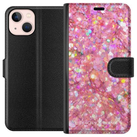 Kompatibel Tegnebogsetui til Apple Apple iPhone 13 Cactus and Friends – PinkGlitter