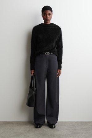 COS Femme Sweat À Capuche En Cachemire Bouilli in Noir