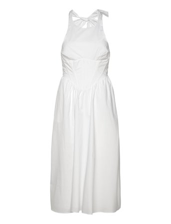 Kylen Poplin Midi Dress White Bardot