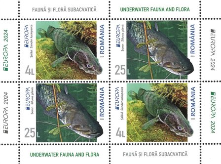 Rumænien - EUROPA 2024 Undervandsfauna og -flora - Postfrisk miniark