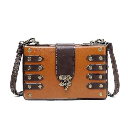 Pu Läder Messenger Bag Gotisk Retro Crossbody Axelväskor Väska För Kvinnor