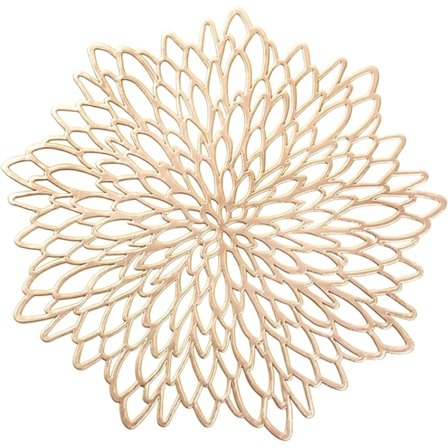 PVC Round Placemats Set: 4 Pieces, Heat Resistant, Non-Slip, Washable, Suitable for Kitchen, Party and Wedding