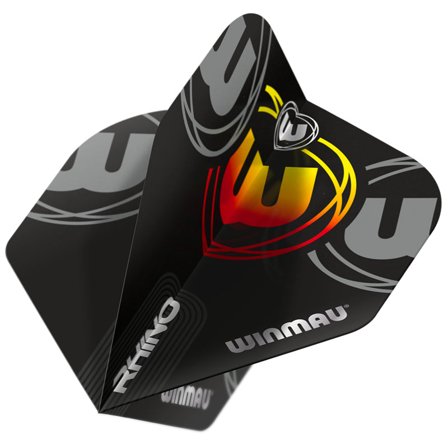 Winmau Rhino Standard Flights 9 Extra Thick Darts Flights 3 Sets Black Grey Orange 25% Thicker Long Lasting Professional Standard Flights for Darts