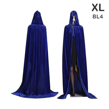 1 stk. middelalderlig vampyr fløjls hættekappe lang kappe heks kapper Halloween kostume