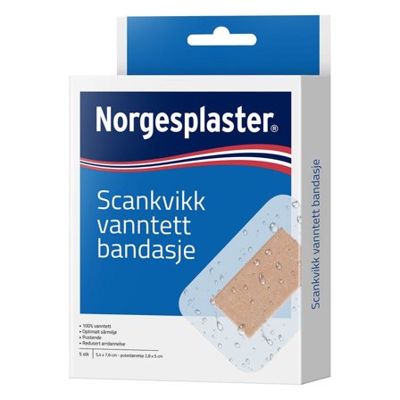 Norgesplaster Scankvikk vanntett bandasje 5,4 x 7,6 cm 5 stk
