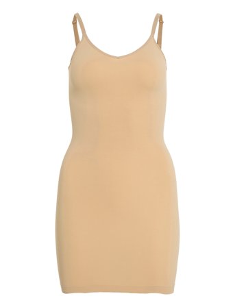 Vimacie V-Neck S/L Seamless Dress Beige Vila