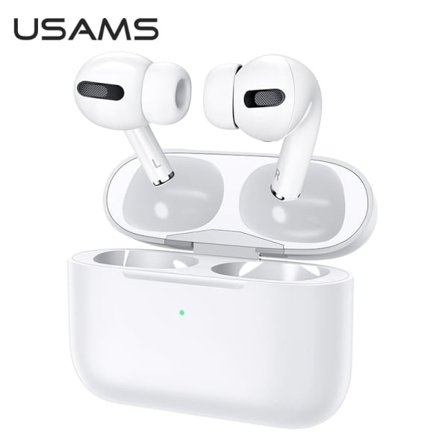 USAMS Bluetooth 5.0 TWS Emall Series trådlösa hörlurar vit/vit BHUYM01 (US-YM001)