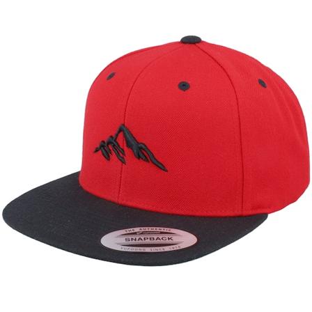 Wild Spirit - Mountain 3d Black/Red/Black Snapback Snapback Red Cap - @ Hatstore