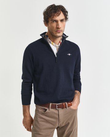 GANT Herren Classic Troyer aus Baumwolle (S) Blau