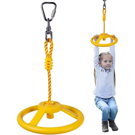 Ninja Hjul Hinder for Barn Voksne 360 Graders Roterende Ledd Jungle Gym Monkey Hjul Løype Utendørs Innendørs Lekeplass - gul