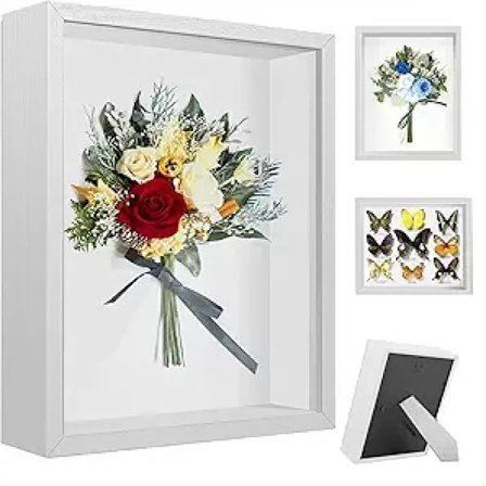 Fyrretræsramme Inspireret Vitrineskab, HD Glas Memory Box med Linnedbaggrund, Dyb Ramme til Certifikater Medaljer Fotos, Vandtæt og