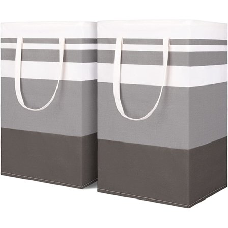 Tvätthållare i vävd bomull, 75L Stor Vikbar Tvätthållare