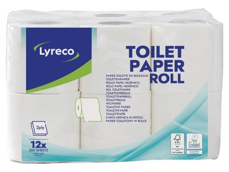 LYRECO Toalettpapper 2-lagers vit 12/fp - Lyreco - Städ och hygien - Toalettpapper och torkpapper - Toalettpapper - rulle
