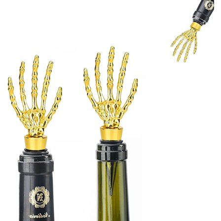 Vinstoppare, 2 Pacies Gold Ghost Hand Vinflaska Stopper Kork