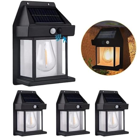 Solcelle vegglamper med bevegelsessensor, 8-pakning trådløse LED utendørs lamper med 3 moduser_TF_TF
