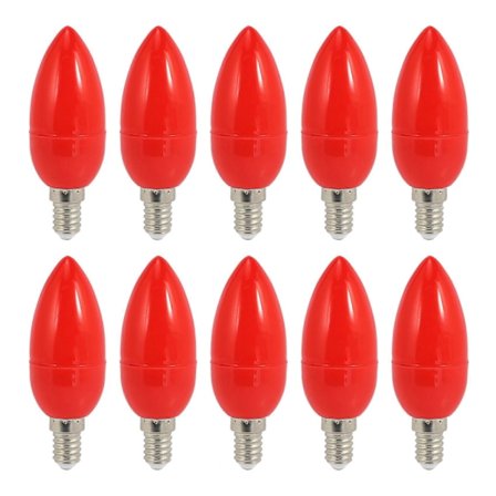 10x LED Lysestage Pære Røde Lykkelys Gud Lys Energibesparende Pærer, E14