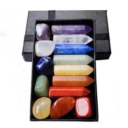 7 Chakra Hexagonal Pillar Power Stone Set Lapis Lazuli Ametist Crystal Healing Stone Room Heminredningstillbehör