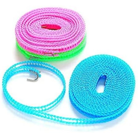 6 stk. nylon tørresnor Tørresnor Skridsikker bærbar vindsikker tørresnor med metal krog Tørresnor indendørs og udendørs