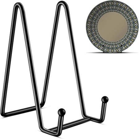 3-pak 15 cm tallerkenstativ til fremvisning, tallerkenholder, billedrammestativ sort metalrammeholder til bøger, lille staffeli, dekorativ