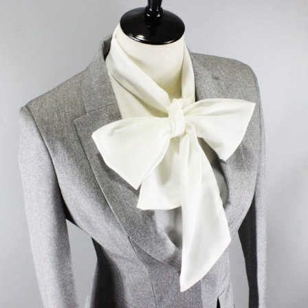 Dam Fejk Krage Avtagbar Halv Vit Stor Rosett Skjorta Multif