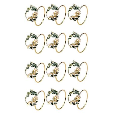 Serviettring Blomsterserviettringer Sæt med 12 Metal Servietholder Til Bryllupsfest Middagsbord Dekor