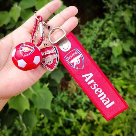 Arsenal fotballogo nøkkelringsett + fargeetikett + snor