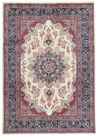 Handgeknüpft Maschad 258X346 Wollteppich Dunkelrot/Rot Groß