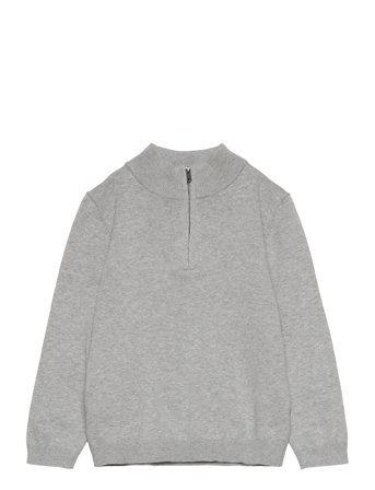 Zip Neck Jumper Grey Mango