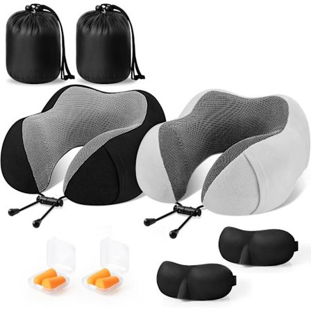 Matkatyyny Premium Memory Foam, Mukava ja tukeva niskatyyny, Niskatyynyt nukkumiseen matkustamiseen, Lentokoneen tyyny nukkumiseen lentokoneessa, Auto
