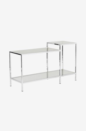 Jotex - Sidebord 40x120 Cm Krom/glass - NOLITA - Kjøp Skjenker og avlastningsbord hos Jotex