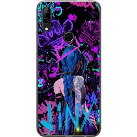 Yhteensopiva Puhelinkuori Huawei Huawei P Smart Z Värikäs graffitipiirustus, jossa on sinipäinen hahmo urbaanissa katutaidetyylissä