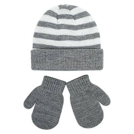 Vinter Barn Stickad Mössa Handskar Set Storlek XS-Large