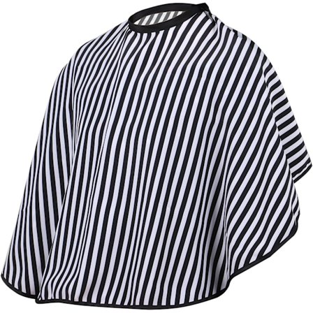 Frisör/Barber Shawl - Justerbar Svart och Vit Randig Hårklädsel - Kort Stil