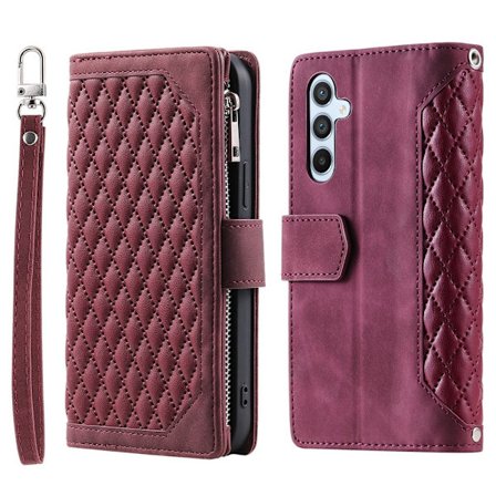 Til Samsung Galaxy A17 5G / A26 5G Zipper Wallet Case Rhombus Telefoncover