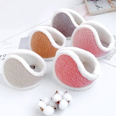 Women Winter Ear Muffs Soft Fleece Plush Earmuffs Behind Band Head Ear Warmers Ear Cover Cosy Plush Outdoor Ear Muffs