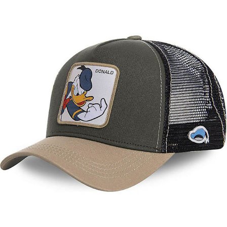 Karikatyrbroderad Musse Pigg-basebollkeps, utomhus mesh anknäbbskeps, sommarsolskydd, andningsbar hatt, Kalle Anka Khaki GS