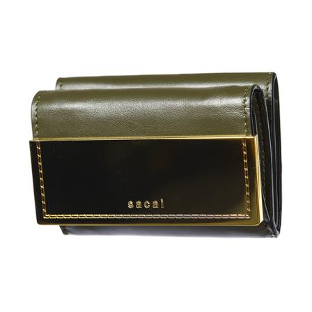 Sacai, Wallets & Cardholders Zielony, Kobieta, Rozmiar: ONE Size