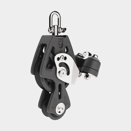 Bloque de violín con grillete Lewmar Synchro 60, fijo/giratorio, con cojinetes deslizantes, con mordaza, para cabos Ø8 - 10 mm