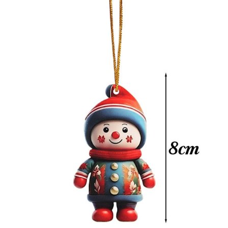 Juldekoration Akryl Tecknad Jultomte Snögubbe Julgran Hänge Jul Platt Karaktär Bil Interiör Dekoration Hängande Hänge (FMY)