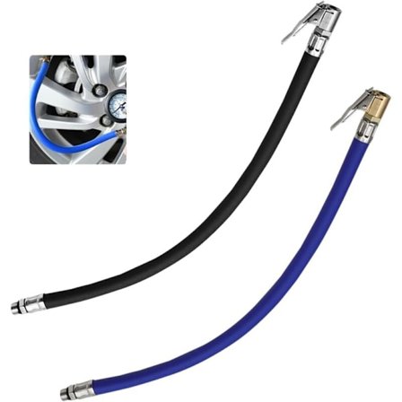 Forlængerrør til dækpumpe til bil og cykel, 2-delt luftpumpe slange, 37 cm, blå