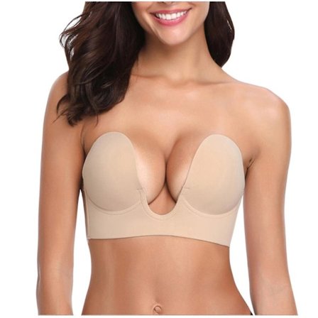 Women Sticky Bra Strapless Backless Bra Self Adhesive Bra Invisible Push Up Bra
