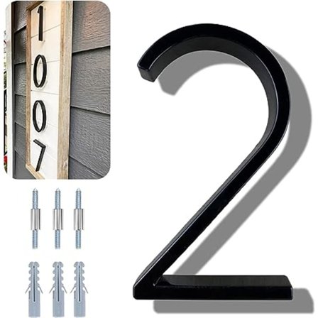 5 tommer flydende husnummer til udendørs - maksimal rustbeskyttelse moderne husnumre, zinklegering skyggenummer med sømsæt dekor til udendørs have