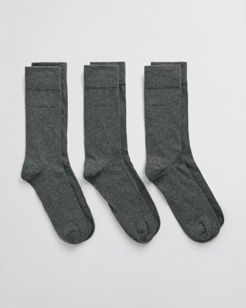 GANT Herren 3er-Pack Weiche Baumwollsocken (43-45) Grau