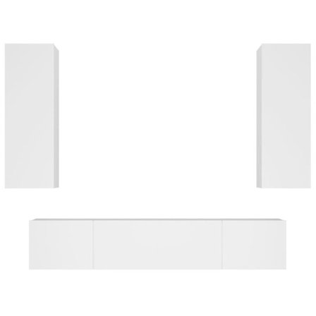 vidaXL Tv-bänk 4 delar vit konstruerat trä