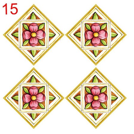 5 st. Tryckta Diagonal Kakelklistermärken Självhäftande Vattentäta Slitstarka Golvdekorationssticker (15)