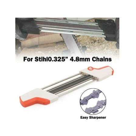 2 in 1 -ketjusaha teroitin - helppo teroitus hiomatyökalut STIHL:lle, viila ja syvyysmittari yhdessä ergonomisessa työkalussa (valkoinen ja oranssi) 