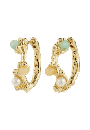 Pilgrim IRIS hoop earrings gold-plated Smycken & klockor Dam Guld ONESIZE