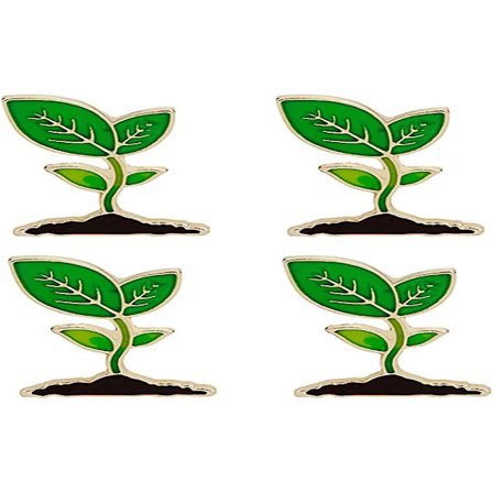4 st Bönor Groddar Emalj Brosch Pins Söt Blad Växt Emalj Pins Söt Slipstift Pin för Ryggsäckar Kläder