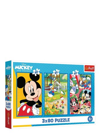 Trefl | Pappussel Trefl 3X80 Bitar Mickey Mouse | ONE SIZE