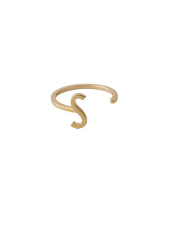 Design Letters Ring A-Z Gold - Gold - ONE SIZE